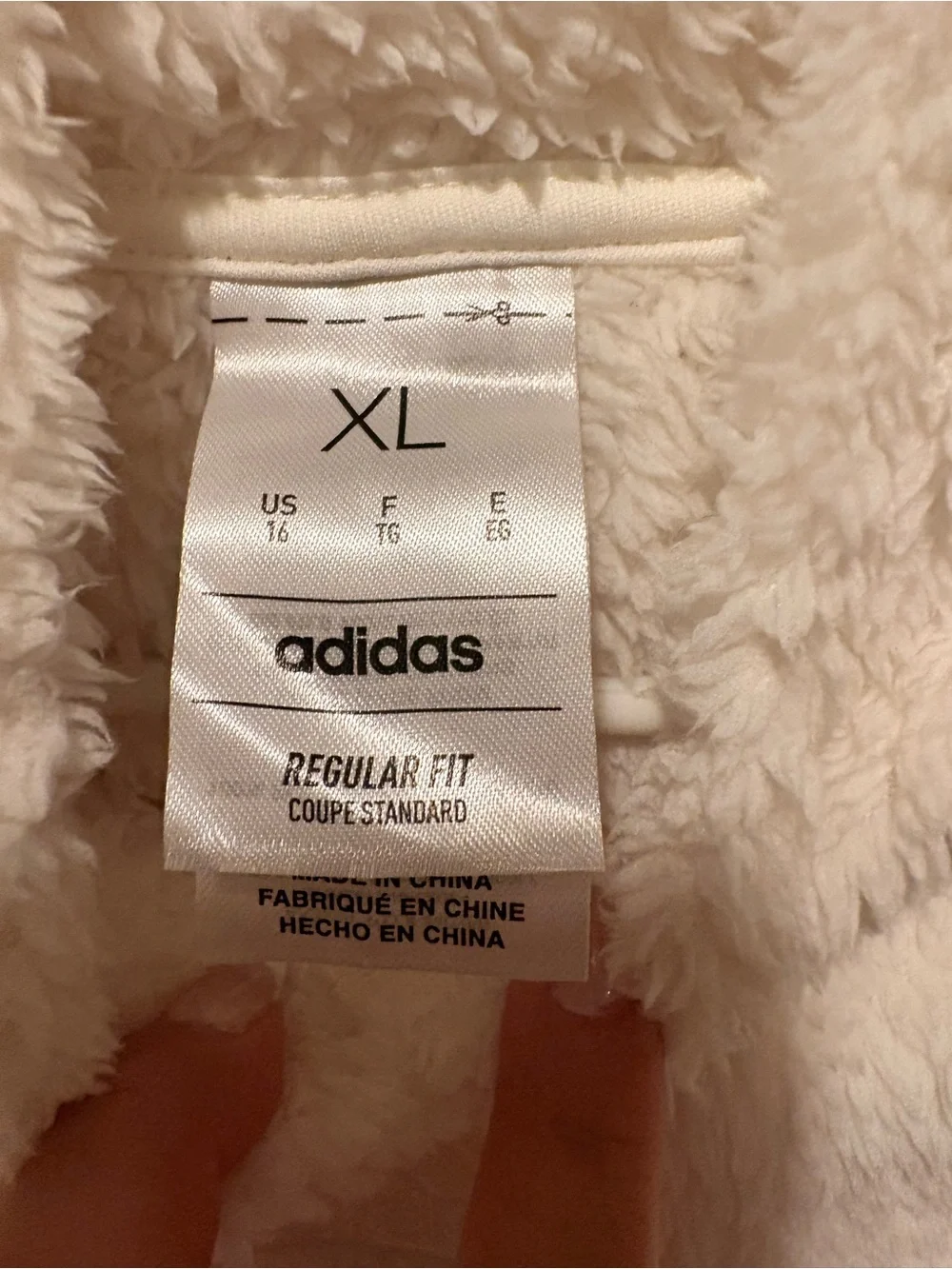 adidas Cream Sherpa Pullover Hoodie